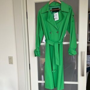 Tara Jarmon Bright Green Double-Breasted Coat